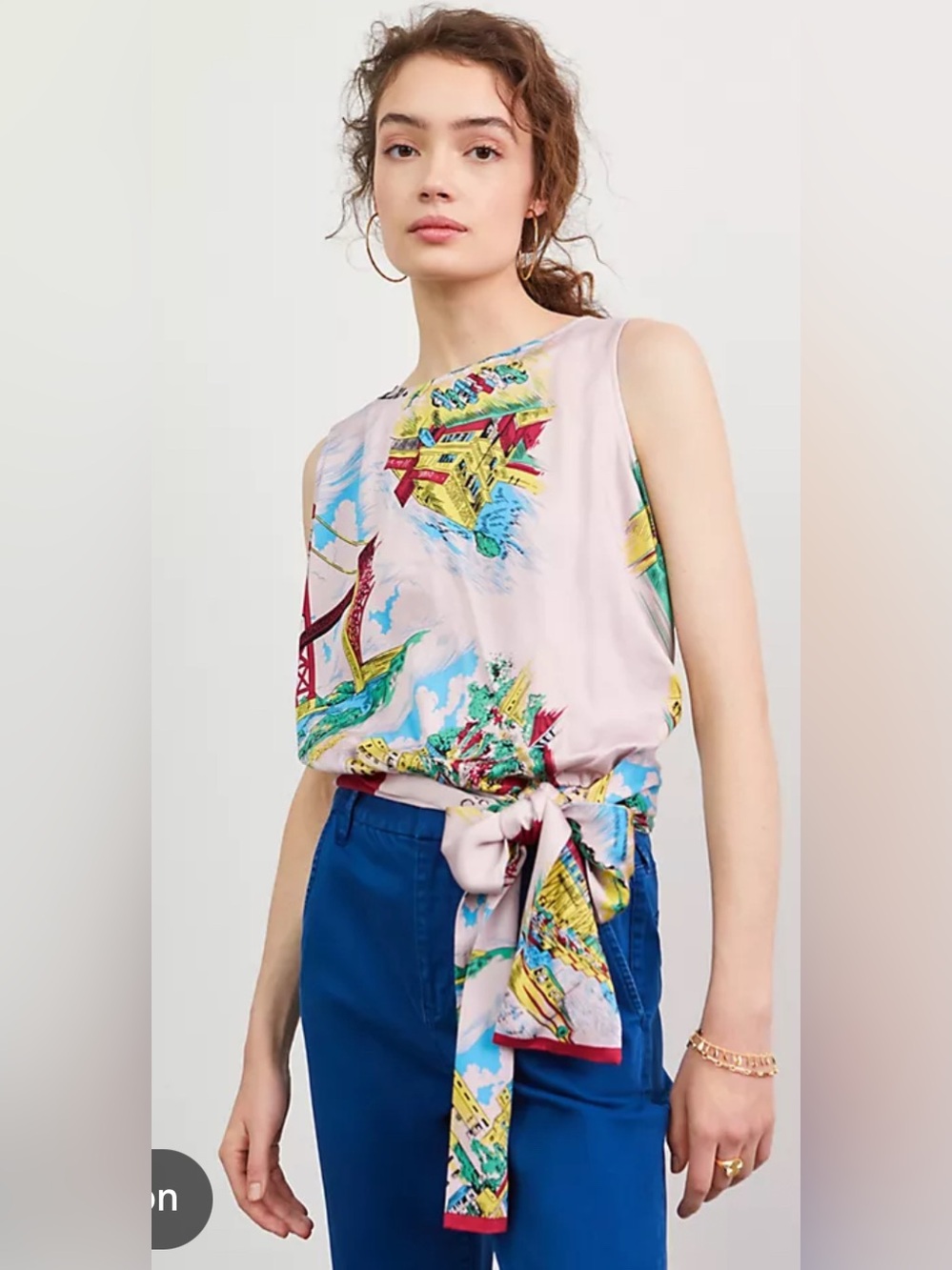Tiny for Anthropologie Postcard Wrap Tank San Francisco Medium